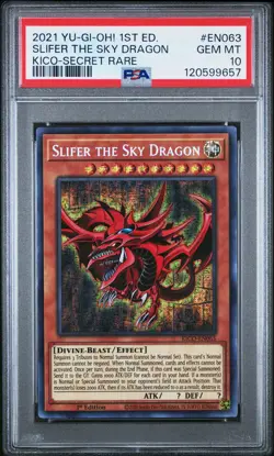 2021 YU-GI-OH! KING'S COURT 1ST ED-SECRET RARE SLIFER THE SKY DRAGON PSA 10 - Image 1