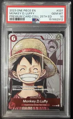 2023 ONE PIECE PREMIUM BANDAI COLLECTION 25TH EDITION MONKEY D. LUFFY PSA 10 - Image 1