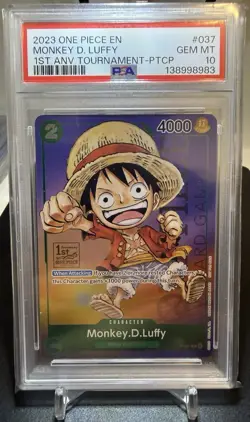 2023 One Piece Monkey.D.Luffy 1st Anniversary Tournament Participant PSA 10 - Image 1