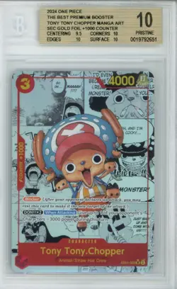 2024 ONE PIECE TONY TONY CHOPPER PRB01 MANGA ALT ART 006 BGS 10 PRISTINE - Image 1