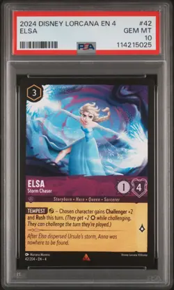 2024 DISNEY LORCANA EN 4-URSULA'S RETURN #42 ELSA - STORM CHASER PSA 10 - Image 1