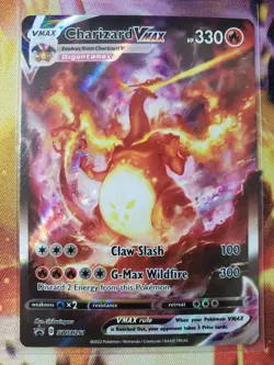 CHARIZARD VMAX ALT ART SWSH261 ULTRA PREMIUM COLLECTION POKEMON CARD IN HAND - Image 1