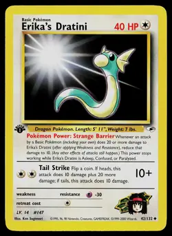 Pokemon Card - Erika's Dratini 1st Edition Gym Heroes 42/132 Uncommon - Image 1