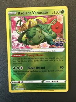 Pokemon Go Radiant Venusaur Holo TCG Card 004/078 NM Condition - Image 1