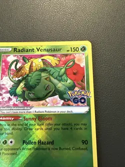 Pokemon Go Radiant Venusaur Holo TCG Card 004/078 NM Condition - Image 3