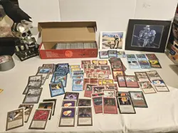 Vintage Magic the Gathering cards with 1996 WOTC Art box And Art Prints 🚨READ - Image 1