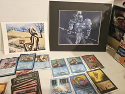 Vintage Magic the Gathering cards with 1996 WOTC Art box And Art Prints 🚨READ - Image 4