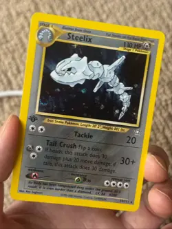 STEELIX 15/111 Neo Genesis 1st EDITION HOLO SWIRL rare Pokemon TCG card VLP-NM - Image 2