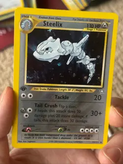 STEELIX 15/111 Neo Genesis 1st EDITION HOLO SWIRL rare Pokemon TCG card VLP-NM - Image 3