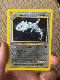 STEELIX 15/111 Neo Genesis 1st EDITION HOLO SWIRL rare Pokemon TCG card VLP-NM - Image 4