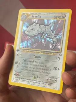 STEELIX 15/111 Neo Genesis 1st EDITION HOLO SWIRL rare Pokemon TCG card VLP-NM - Image 5