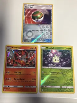 Pokemon 2017 Sun & Moon Base Set Reverse Holo & Cracked Ice Holo Card Lot LP/MP - Image 1