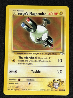 Lt. Surge's Magnemite 80/132 WOTC Gym Heroes - Non-Holo Common Pokemon Card NM - Image 1