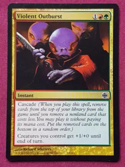 Magic The Gathering ALARA REBORN VIOLENT OUTBURST green/red card MTG - Image 1