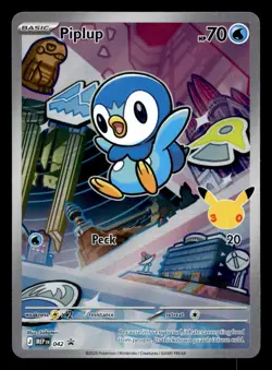 Piplup MEP 042 First Partner Illustration Rare Promo Pokemon NM - Image 1