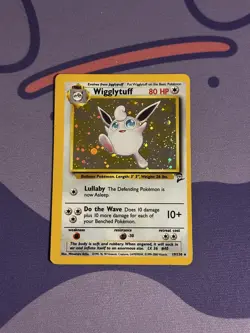 Pokemon Wigglytuff 19/130 Base Set 2 Holo Miscut Error Vintage LP - Image 1