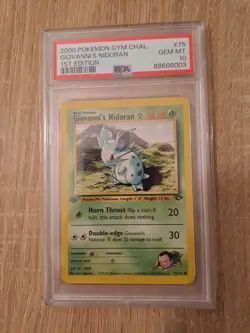 2000 POKEMON GYM CHALLENGE #75 GIOVANNI'S NIDORAN 1ST EDITION PSA 10 - Image 1