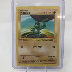 1999 Machop 52/102 Base Set Card (1st Edition) (Shadowless) Pokemon TCG - LP - Image 1