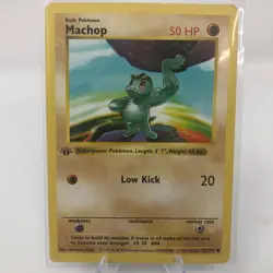 1999 Machop 52/102 Base Set Card (1st Edition) (Shadowless) Pokemon TCG - LP - Image 2