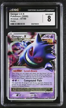 CGC 8 Gengar LV.X 2009 Arceus 97/99 Holo Pokemon Card - Image 1