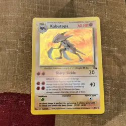 Pokemon TCG Kabutops Holo Rare Card 9/62 Fossil Unlimited 1999 Vintage - Image 1