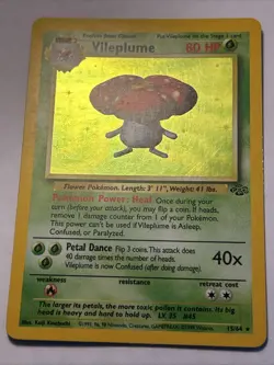1999 Jungle Vileplume 15/64 Unlimited Holo Rare Card WOTC Pokemon TCG LP - Image 5