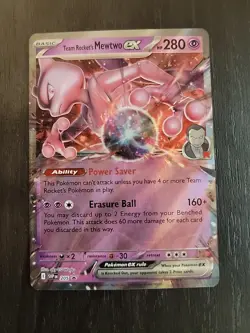 Pokemon TCG Team Rockets Mewtwo EX 205 Black Star Promo Card Near Mint - Image 1