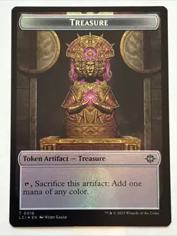 MTG The Lost Caverns of Ixalan Treasure/Merfolk Token Foil 0018/0005 NM - Image 1