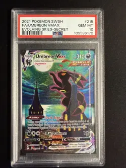 2021 POKEMON SWORD & SHIELD EVOLVING SKIES SECRET FULL ART/UMBREON VMAX PSA 10 - Image 1