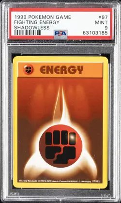 1999 POKEMON BASE SET SHADOWLESS #97 FIGHTING ENERGY PSA 9 - Image 1