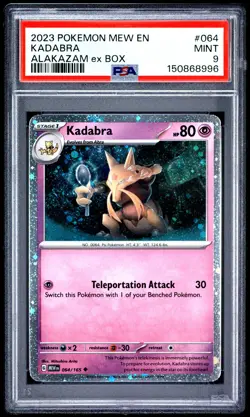 2023 POKEMON MEW EN-151 ALAKAZAM EX BOX #064 KADABRA PSA 9 - Image 1