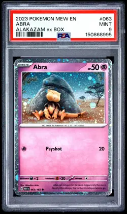 2023 POKEMON MEW EN-151 ALAKAZAM EX BOX #063 ABRA PSA 9 - Image 1