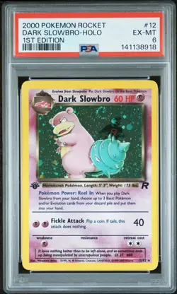 2000 POKEMON ROCKET 1ST EDITION #12 DARK SLOWBRO-HOLO PSA 6 - Image 1