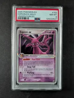 2005 Pokemon ESPEON EX #102/115 EX Unseen Forces Ultra Rare English PSA 8 - Image 1