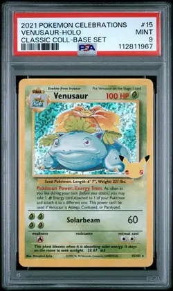 2021 Pokemon Celebrations Holo Venusaur #15 PSA 9 - Image 1