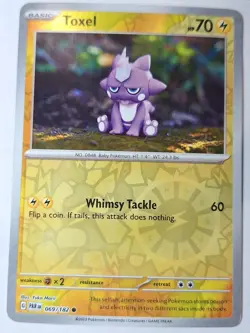 Toxel - 069/182 Sv04: Paradox Rift Pokemon Reverse Holo Foil Nice! - Image 1