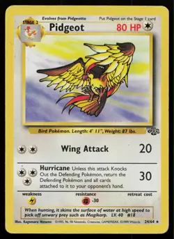 PIDGEOT 24/64 RARE JUNGLE POKEMON UNLIMITED HP - Image 1