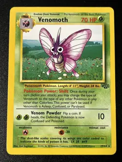 Venomoth Jungle Rare 29/64 LP Vintage Pokemon TCG - Image 1