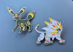 Pokemon Solgaleo & Umbreon Edition Series Enamel Pins 1.5" - Image 1