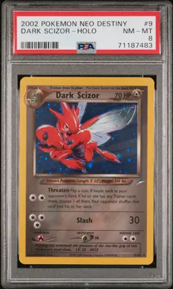 2002 POKEMON NEO DESTINY #9 DARK SCIZOR-HOLO PSA 8 - Image 1