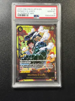 Monkey.D.Luffy Alternate Art SEC OP10-118 Royal Blood Foil One Piece PSA 10 A2 - Image 1