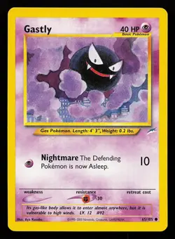 Gastly 65/105 Unlimited Common Neo Destiny Pokemon Card - Image 1