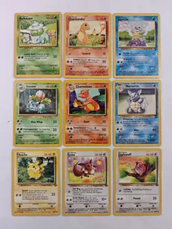 Pokemon Base Set Starters + Evolutions + Pikachu + Eevee+Jigglypuff- Exact Cards - Image 1