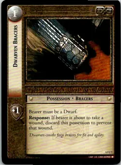 Lord Of The Rings Black Rider TCG Card 12U5 Dwarven Bracers - Image 1