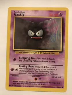 Gastly 050/102 Base Set Unlimited Regular Pokemon TCG Card - Image 1