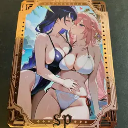 Goddess Story Gold METAL Card - Maiden Party - Serial Number #/100! Raiden Miko - Image 4