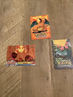 98-99 Topps Pokemon 3 Card Lot. Charziard, Venusaur Die Cut, & Pikachu Vacation - Image 1