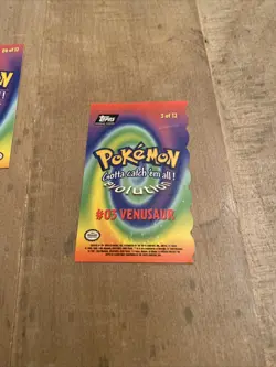 98-99 Topps Pokemon 3 Card Lot. Charziard, Venusaur Die Cut, & Pikachu Vacation - Image 5