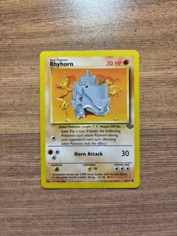 Rhyhorn 61/64 - 1999 Jungle Unlimited Pokemon Card Non-Holo Common WOTC - LP - Image 1