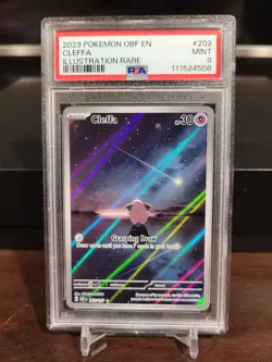 2023 POKEMON OBF EN-OBSIDIAN FLAMES ILLUSTRATION RARE #202 CLEFFA PSA 9 - Image 1